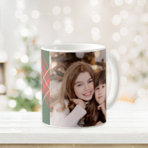 Foto für Karierte Weihnachtsfamilie Kaffeetasse
