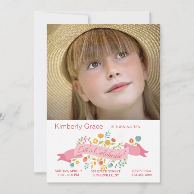 Foto für kleine Blume Einladung (Vorderseite)