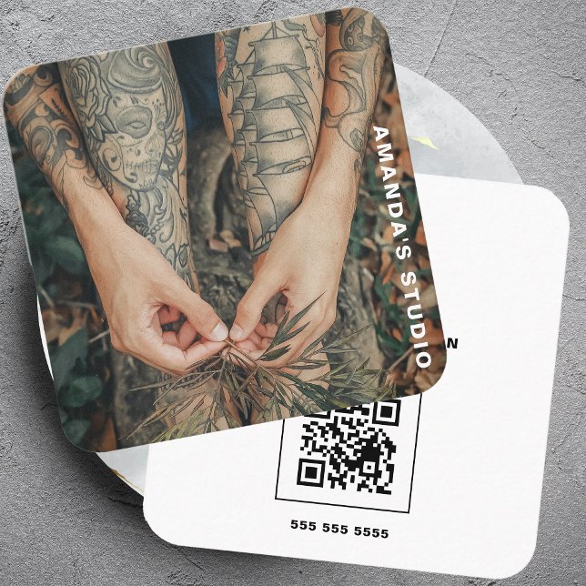 Foto für kreative Künstler mit QR-Code Quadratische Visitenkarte (Von Creator hochgeladen)