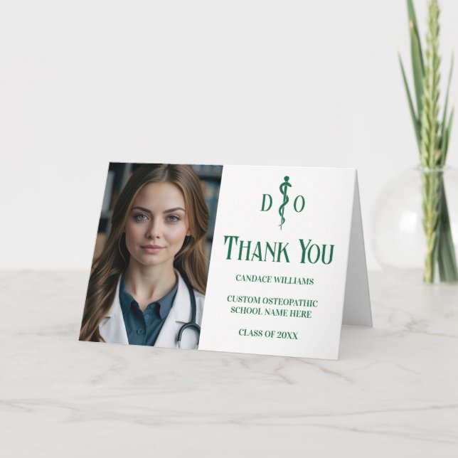Foto für kundenspezifische grüne Osteopathie Dankeskarte (Vorderseite)