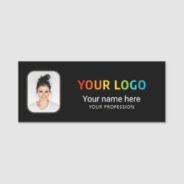 Foto für kundenspezifische Mitarbeiter, Logo-Butto Namensschild