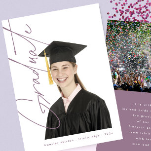 Foto für lila Graduate Text - Abschluss Ankündigung