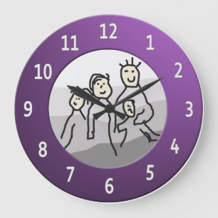 Foto für Lila Rundrahmen Große Wanduhr