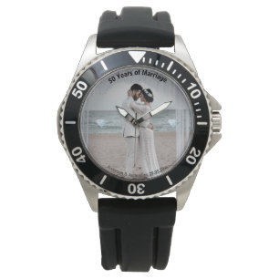 Foto für Männer anpassen Geschenke zum 50. Jahrest Armbanduhr