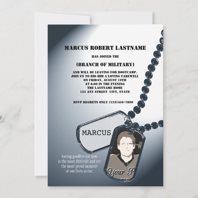 Foto für Militärhunde Einladung (Vorderseite)