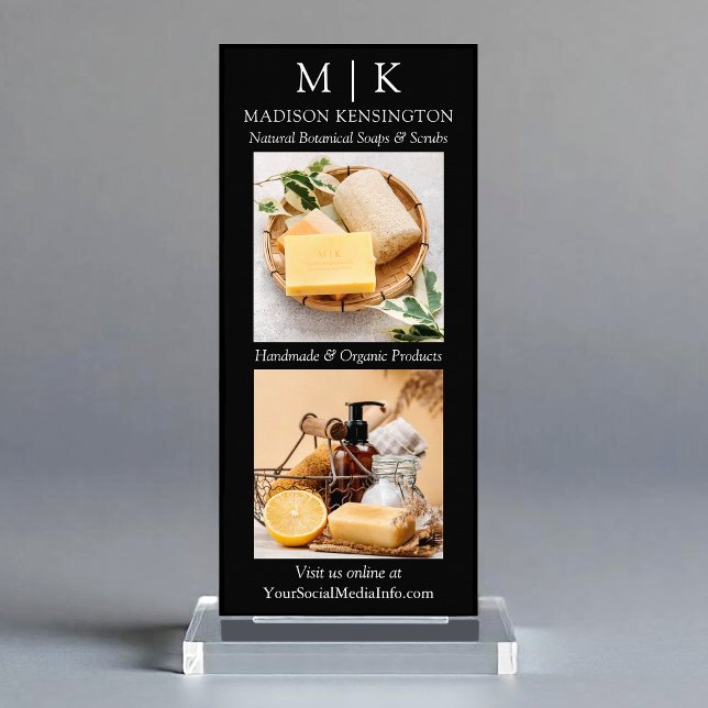 Foto für Minimalistische Monogramme oder Logokombi Werbekarte (Customize to change text size, color or to add more text or photos to back of card.)