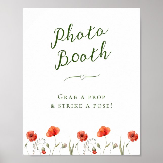 Foto für Minimalistische Poppies - Stand-Zeichen Poster (Vorne)