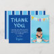 Foto für moderne Kinder Geburtstag | Blau Dankeskarte (Vorne/Hinten)