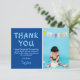 Foto für moderne Kinder Geburtstag | Blau Dankeskarte (Stehend Vorderseite)