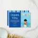 Foto für moderne Kinder Geburtstag | Blau Dankeskarte (Vorderseite/Rückseite Beispiel)