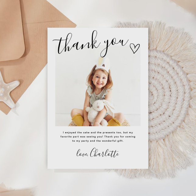 Foto für moderne Kinder Geburtstag Dankeskarte (Von Creator hochgeladen)