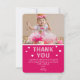 Foto für moderne Kinder Geburtstag | Pink Dankesch Dankeskarte (Vorderseite)