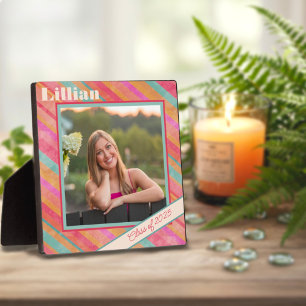 Foto für moderne Stripe Pastel - Name für benutzer Fotoplatte
