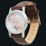 Foto für Neugeborene und Name Armbanduhr<br><div class="desc">Gib ihr ein Geschenk,  das sie schätzen und behalte,  personalisiere diese Frauenuhr mit ihrem Lieblings-Foto. Passen Sie den Namen dieser eWatch an.</div>