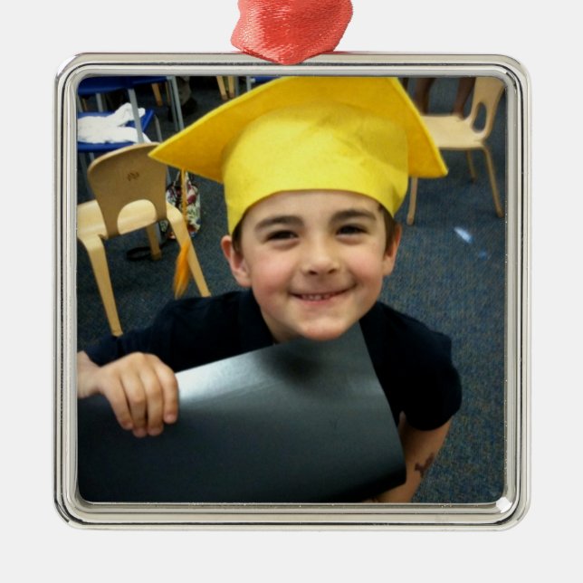Foto für Personalisiert hochladen Silbernes Ornament (Vorne)