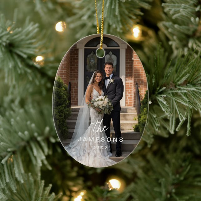 Foto für personalisierte Familienname Keramik Ornament (Baum)