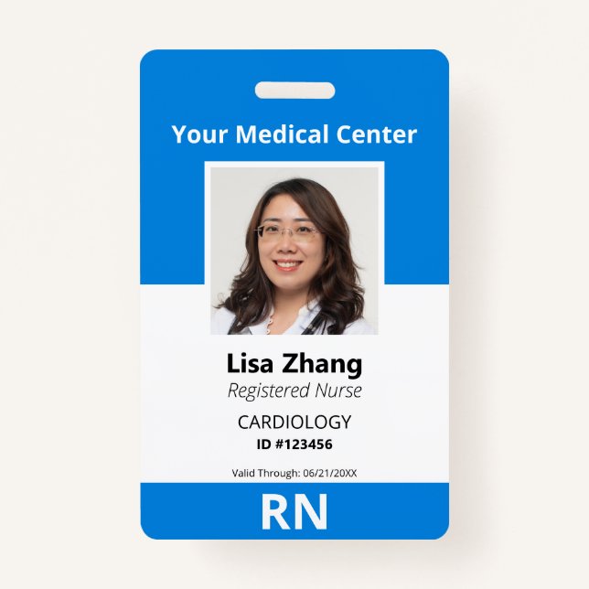 Foto für personalisierte Krankenhausangestellte Ausweis (Vorderseite)