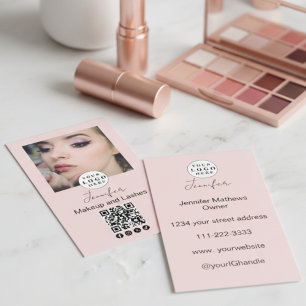 Foto für QR-Code-Logos in Rosa Visitenkarte