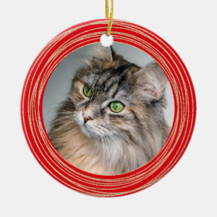 Foto für Rote Katzen-Gedenkangebot anpassen Keramik Ornament