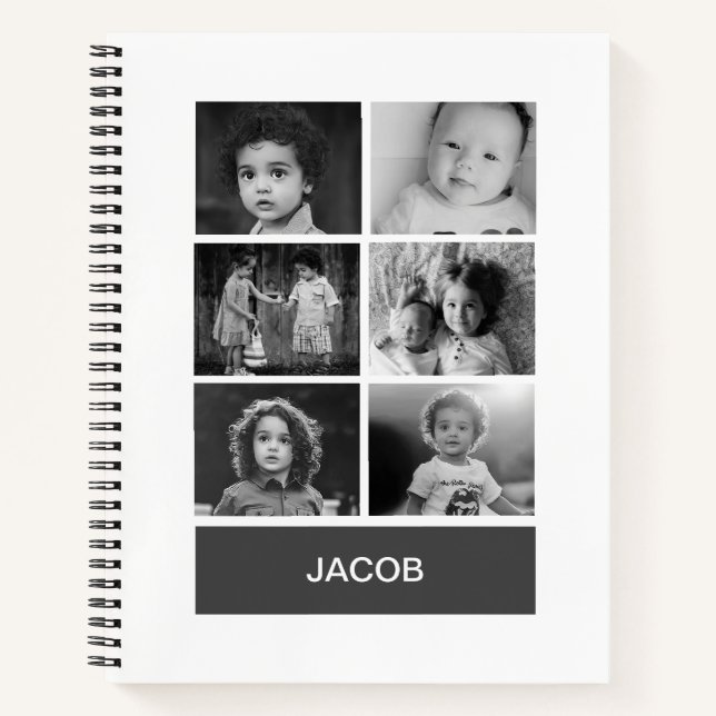 Foto für Schwarz und Weiß - Personalisiert Notizbuch (Vorderseite)