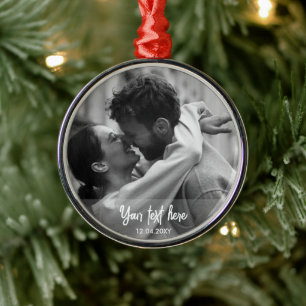 Foto für Schwarzweiß-Weihnachtsvorlage Ornament Aus Metall