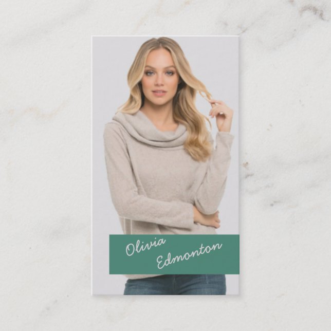 Foto für Stylist Foto Minimalistische Vorlage Visitenkarte (Vorderseite)