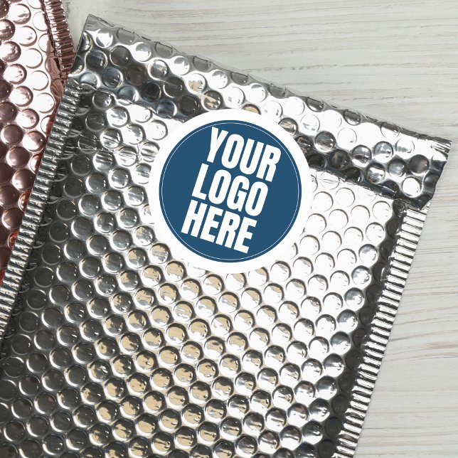 Foto für Unternehmen Runder Aufkleber (Business Logo Custom Company Photo Classic Round Sticker)