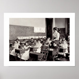 Foto für Vintage Klassenzimmer drucken Poster