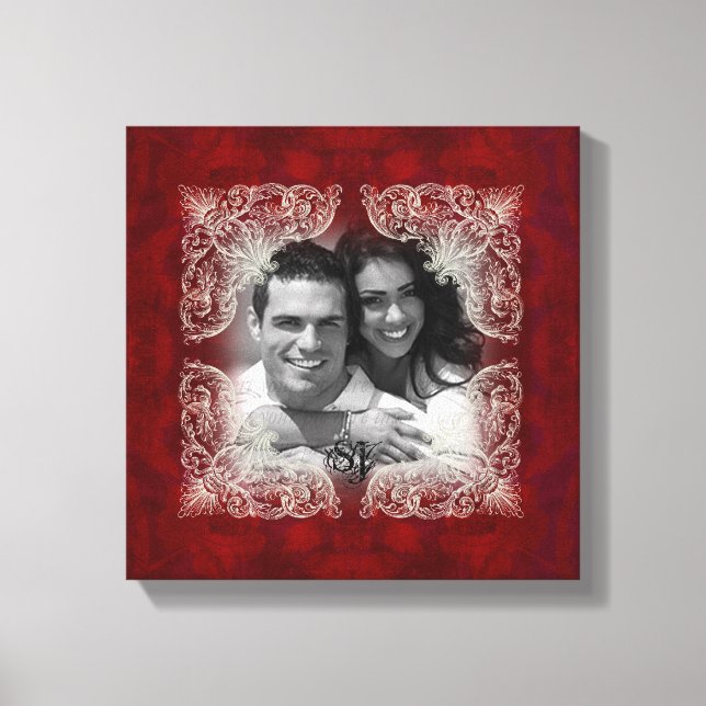 Foto für Vintage Rote Rose Leinwanddruck (Vorderseite)