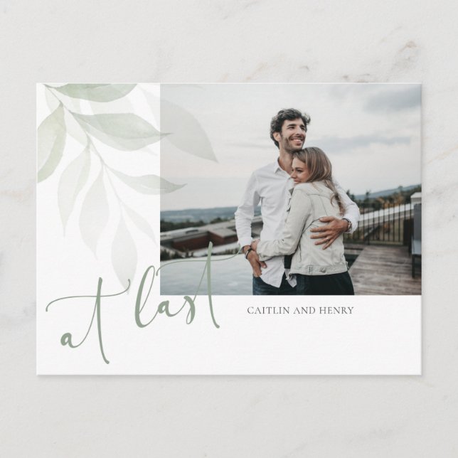 Foto für Wasserfarben Hochzeit Sichern Sie das Dat Postkarte (Vorderseite)