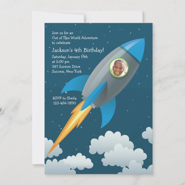 Foto für Weltraumreisende Einladung (Vorderseite)