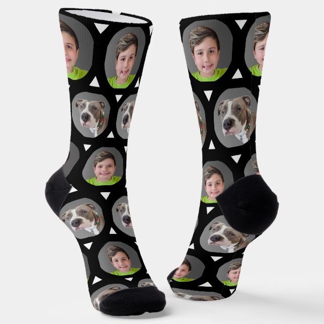 Foto für zwei Fotos Kind oder Haustier Socken (Gewinkelt)