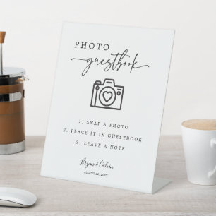 Foto Gästebuch Signature Minimal Wedding Acryl B61 Sockelschild