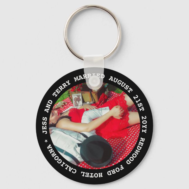 FOTO-GASTGESCHENKE HOCHZEITEN Textgeschenke unter  Schlüsselanhänger (Vorderseite)