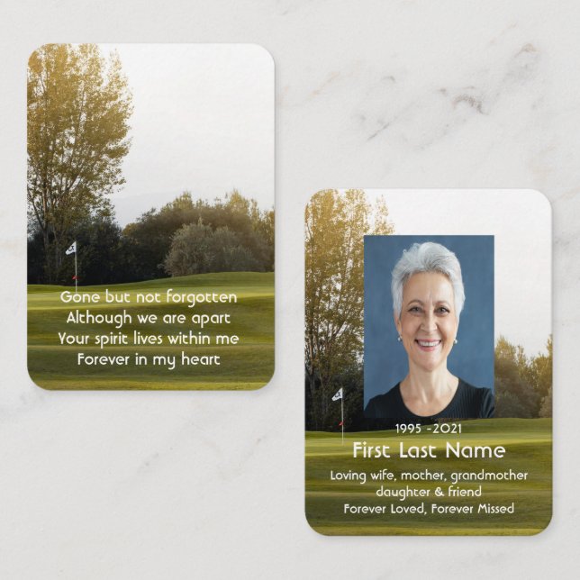 Foto Gebet Golfer Golfplatz Golfplatz Golf B Visitenkarte (Vorne/Hinten)