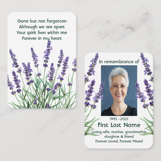 Foto Gebet Lavendel Garten Blume Flora Visitenkarte (Vorne/Hinten)