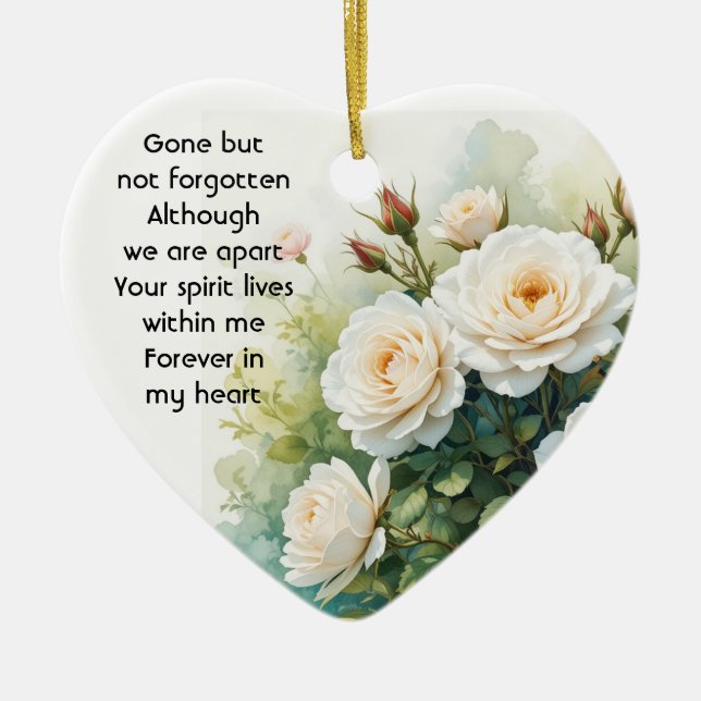 Foto Gebet Weiße Rosen Blume Keramik Ornament (Vorne)
