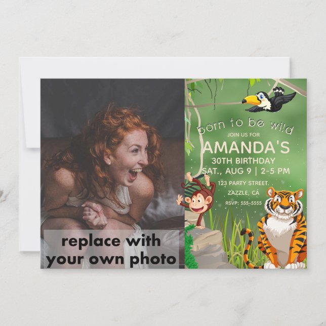 Foto Geboren, Wildtiere zu sein Einladung (Vorderseite)