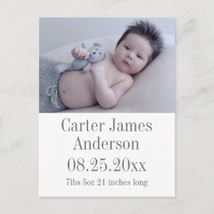 Foto-Geburts-Mitteilung Ankündigungspostkarte