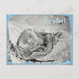 Foto Geburtserklärung für Baby Boy Ankündigungspostkarte