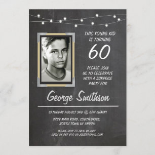 Foto Geburtstag Vintager Chalk-Leuchten laden Einladung