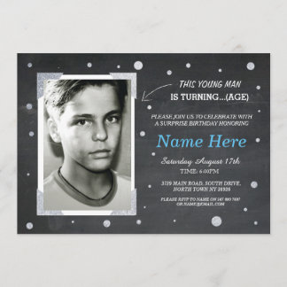 Foto-Geburtstags-Vintage Kreide laden 50. der Einladung