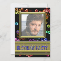 Foto Geburtstagsparty Einladung mit Blasen