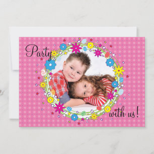 Foto Geburtstagsparty Einladung zur Front und Mitt