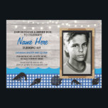 Foto Geburtstagsparty Shrimp Fisch und Meeresfrüch Einladung<br><div class="desc">Fügen Sie Ihr Foto zu dieser Seafood Shrimp Boil einladen. Fügen Sie ein beliebiges Alter hinzu und ändern Sie den Text zum Anzug Ihres Party. Rückdruck im Lieferumfang enthalten.</div>