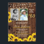 Foto Geburtstagsparty Sonnenblumen Holz 2 Bilder Einladung<br><div class="desc">Blumenladen ein,  Fügen Sie Ihr Foto zu diesem Vintagen Stil Holz einladen. Gib jedes Alter hinzu. Rückdruck im Lieferumfang enthalten.</div>