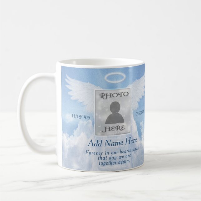 Foto-Gedächtnisangel und Wolken Kaffeetasse (Links)