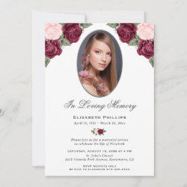 Foto-Gedenkdienst für Rosa Rosa im Aquarell Einladung