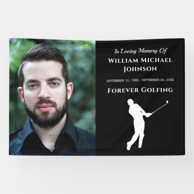 Foto-Gedenkfeier für immer Golf Banner (Horizontal)