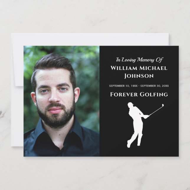 Foto-Gedenkfeier für immer Golf Dankeskarte (Vorderseite)